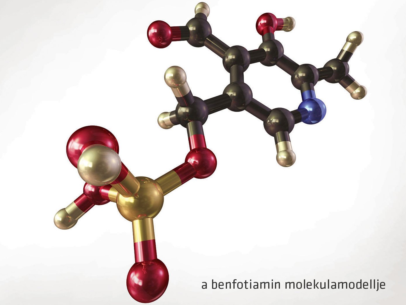 benfotiamin; zsíroldékony B1-vitamin; molekulamodell